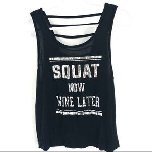 MIKEN FLOW Large Black Squat Now Wine Later Tank